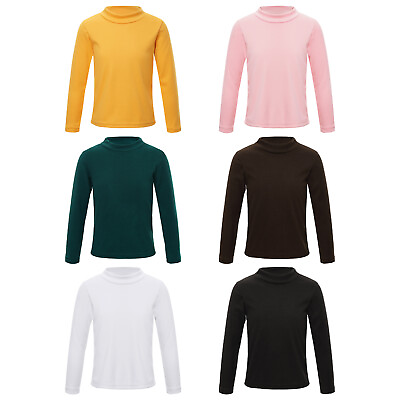 #ad Kids Boys Girls Tops Soccer T shirt Mock Neck Undershirt Compression Nightwear $5.11