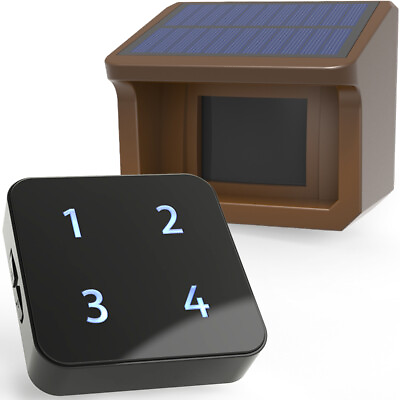 #ad Htzsafe 1 2Mile Solar wireless Driveway Alarm Weatherproof Outdoor Motion Sensor $53.99