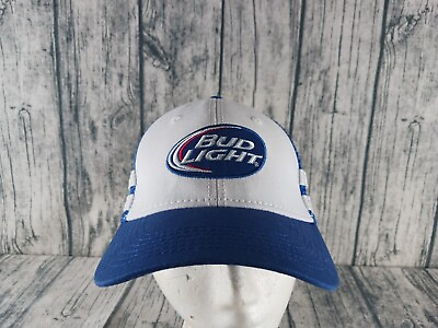 #ad Bud Light Mens MeshBack Snapback Trucker Hat Pre Owned Good Condition $13.83