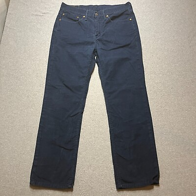 #ad Levis Pants Mens 34x29 Blue 514 Straight Corduroy Cotton Blend Casual Tag 34x30 $24.88