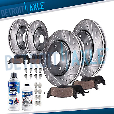 Front Rear Drilled Rotors Brake Pads for 2003 2011 Crown Victoria Grand Marquis $224.35