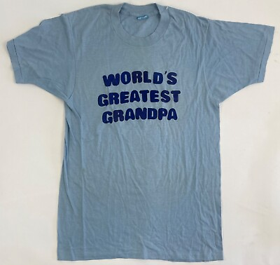 #ad Vintage Worlds Greatest Grandpa 80#x27;s Vintage Shirt L Single Stitch $38.95