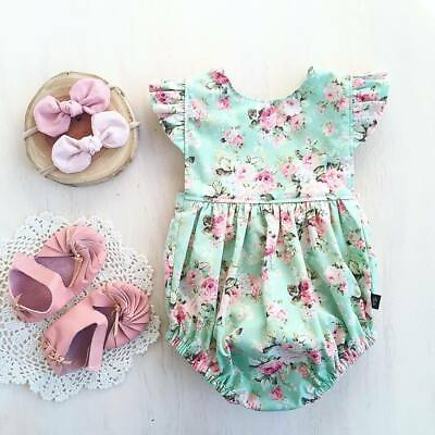 #ad Newborn Baby Girl Romper Floral Bodysuit Sunsuit Summer Clothes Outfits 0 18M $15.79