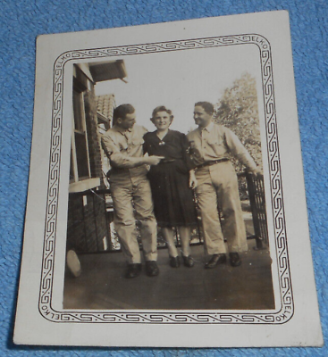 #ad 1942 Photo WWII US Army Officers Men amp; Older Lady St. Louis Missouri $7.73