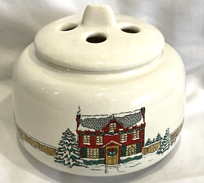 #ad RARE Glazed ceramic quot;Christmasquot; Potpourri Simmer Pot. $19.95