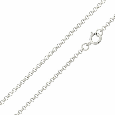 #ad Sterling Silver Rhodium Finish ROLO Chain Necklace 1.5mm 2.1mm 2.6mm $12.99