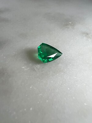 #ad 1.08 ct Shield Cut Natural Zambian Emerald Certified Minor $2450.00