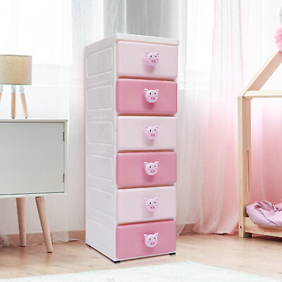 #ad NEW Storage Bins amp; Boxes Plastic Storage Cabinet Clothes Storage Tower Pink Pig $63.65