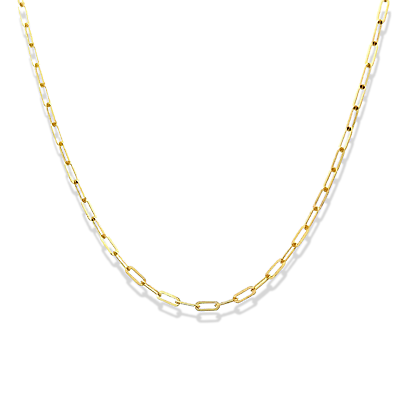 #ad 14k Gold Chain 1.5mm Solid Necklace Paper Clip Chain 14quot; 16quot; 18quot; 20quot; Fine Fancy $174.90