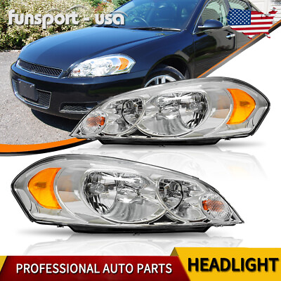 #ad Chrome Headlights Replacement for 06 07 Monte Carlo 06 13 Chevy Impala Headlamps $61.90