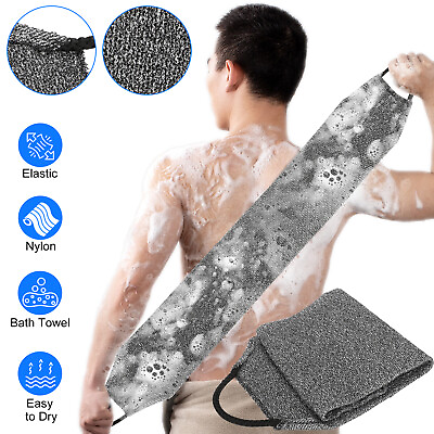 #ad Shower Back Scrub Cloth Bath Towel Body Brush Strip Scrubber Skin Exfoliating US $9.98