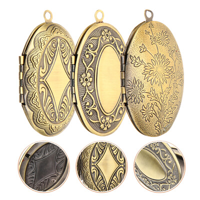 #ad Engraved Oval Photo Pendant Necklace Set for Girls $7.93