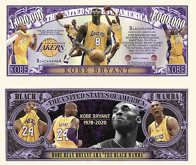 #ad Kobe Bryant Million Dollar Bill Play Funny Money Novelty Note FREE SLEEVE $1.69
