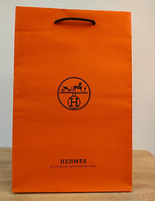 Hermes Authentic Shopping Paper Tote Gift Empty Bag Orange 11.0x16.9x3.9 inches $23.99