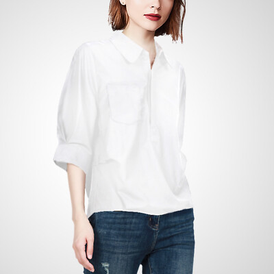 #ad Fashion White Shirt Women#x27;s 2024 Summer New OL Formal Shirts Casual Loose Tops $84.68