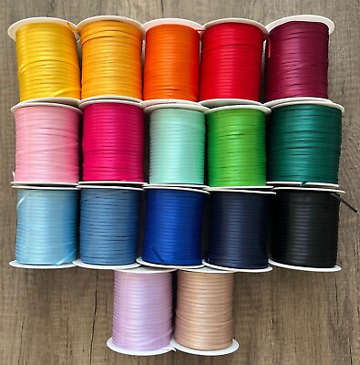 #ad 1 8quot; Satin Ribbon Double Face Assorted Colors Trim Narrow Spool 300 yards New $15.95