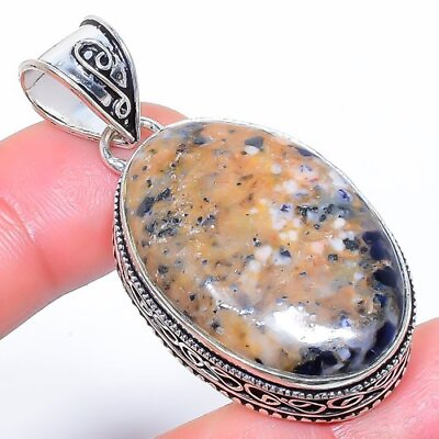 #ad Natural Sodalite 925 Silver Plated Jewelry Pendant 2.0quot; S2659 $13.80