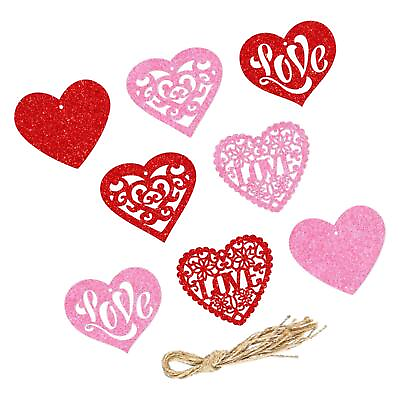 #ad 8 Pieces Heart Shaped Gift Tags for Valentine#x27;s Day Anniversary Birthday $6.68