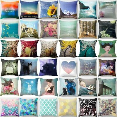 #ad Cotton Linen Pillows 18inch Pillow Cases Throw Home Decor Sofa Cushion Cover $3.17