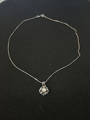 #ad .925 Sterling Silver Necklace With Pendant 18’ in. $29.90