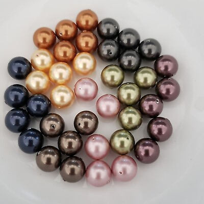 #ad Swarovski Crystal Round Pearl Beads Packs of 10 each Pick Size and Color $3.29