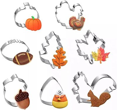 #ad Fall Thanksgiving Cookie Cutters Set 8 Pieces Pumpkin YJJM Thanksgiving $20.54
