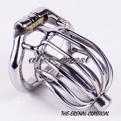 #ad Male Chastity Device Rings Device Stealth Lock Chastity Cage Stainless Steel $46.85