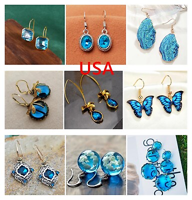 #ad Fashionable Sky Blue Women Exquisite Fashion Earrings Christmas Gift Trendy New $9.98