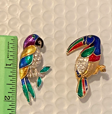 #ad 2 Jewelry Pendants Parrot Toucan Approx. 2quot; Height Free Shipping $12.95