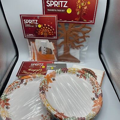 #ad Thanksgiving Friendsgiving Table Setting Plates Napkins Centerpieces Decorations $19.99
