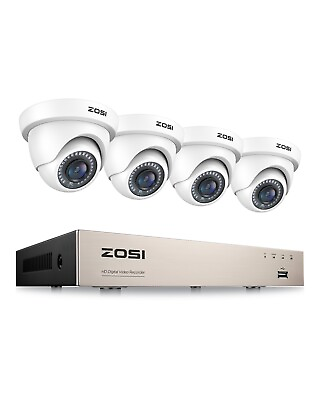 #ad ZOSI 8CH 5MP Lite DVR 1080P Home Security Camera System Outdoor IR Night Vision $105.99