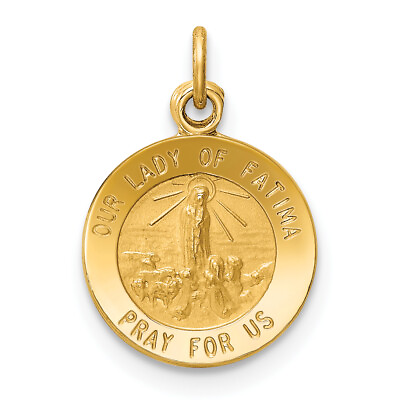#ad 14k Our Lady of Fatima Medal Charm XR664 $196.64