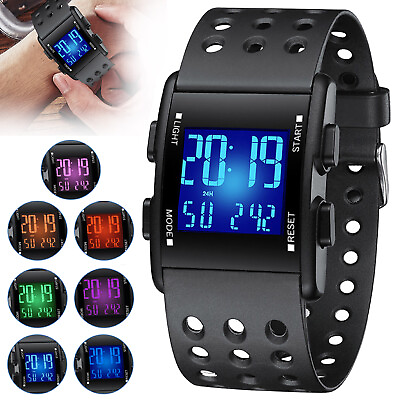 #ad Men#x27;s Military Tactical LED Digital Sports Watch Backlight Waterproof Wristwatch $14.48