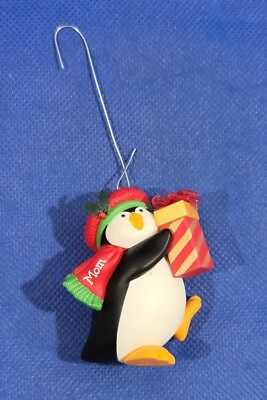 #ad Penguin Mom Gift Vintage plastic Christmas tree Ornament $1.78