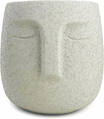 #ad Concrete Head Planter Urn for Plants Modern Indoor Outdoor Cement Face Vase S $24.55