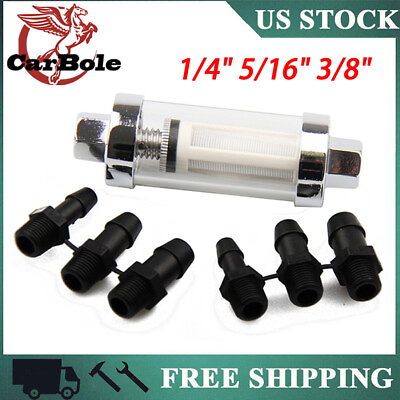 #ad 1 4quot; 5 16quot; 3 8quot; Fitting Gas Fuel Universal Filter Reusable Washable Inline Kit $10.99