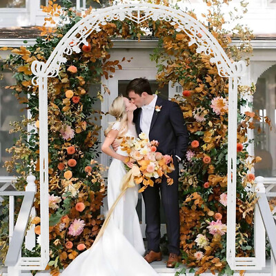 #ad Weatherproof White Wedding Archway Backdrop Stand Garden Arch Trellis Arbor 2.4M $89.91