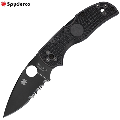 #ad Spyderco Native 5 CPM S30V Black Combo Blade Black FRN Handles C41PSBBK5 $204.00