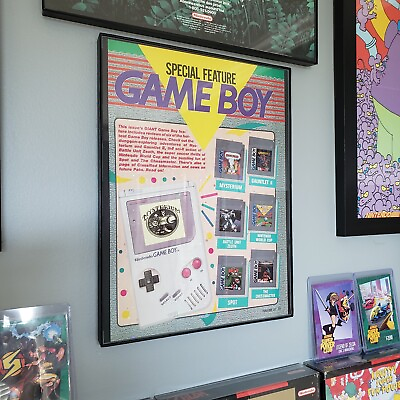 #ad FRAMED Retro 1991 Gameboy Game Boy print ad poster Video Game Wall Art $29.00