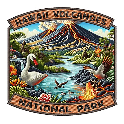 #ad Hawaii Volcanoes National Park Patch Iron on Applique Nature Badge Mauna Loa $5.87