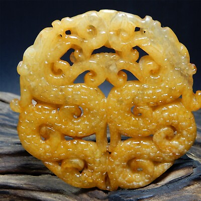 #ad China 100% Natural Jade Hand carved Pendant Antique #3064 $12.75