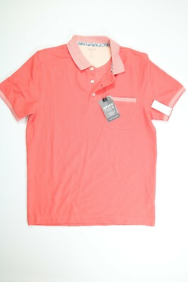 #ad Mens Van Heusen Spiced Coral Short Sleeve Never Tuck Polo NEW NWT $14.99