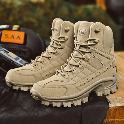 #ad Men#x27;s Military Tactical Boots Wear Resistant Combat Boots Outdoor Hiking $50.66