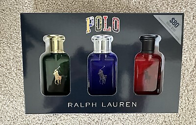 #ad RALPH LAUREN Men#x27;s 3 Pc. World Of Polo Eau de Toilette Gift Set $50.00