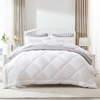 #ad Sleep Zone Queen Sized Reversible Cooling Comforter White $14.93