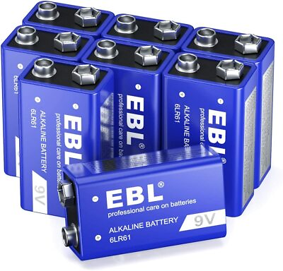 #ad EBL 9V 6LR61 Alkaline Battery 9 Volt Batteries Ultra Long Lasting Leak Proof Lot $9.99