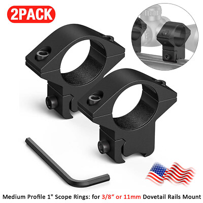 #ad 1inch Scope Ring Medium Profile Rifle Scope Mount for 3 8quot; or 11mm Dovetail Rail $9.39
