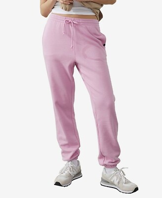 #ad New COTTON ON BODY Women#x27;s Plush Gym Track Sweatpants Jogger Pink Size Medium $14.99