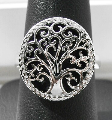 #ad Large Tree Of Life Ring 925 Sterling Silver High Polished Women#x27;s Sizes 6 13 $28.95