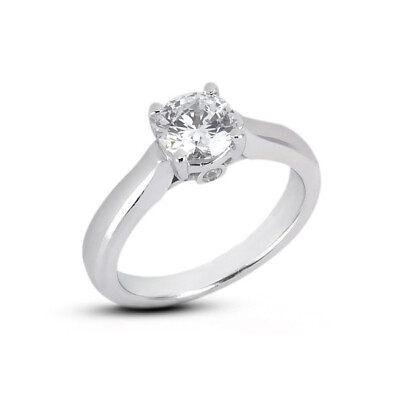 #ad 1 3 CT E VS2 Round Brilliant Natural Certified Diamonds 950 PL. Sidestone Ring $1358.90